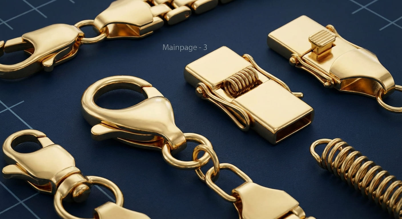 Детализация различных типов ювелирных замков и их конструкций