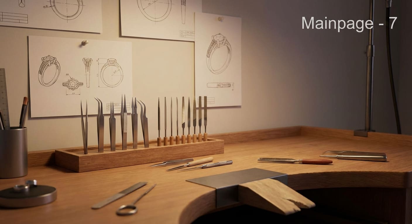 Рабочее пространство с техническими чертежами и инструментами